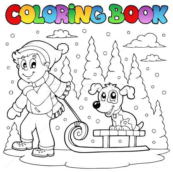 Coloring book winter theme 1 Stock photo © clairev