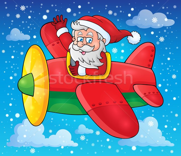 Santa Claus in plane theme image 3 Stock photo © clairev