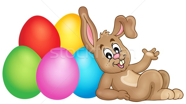 Easter image with cute bunny theme 2 Stock photo © clairev