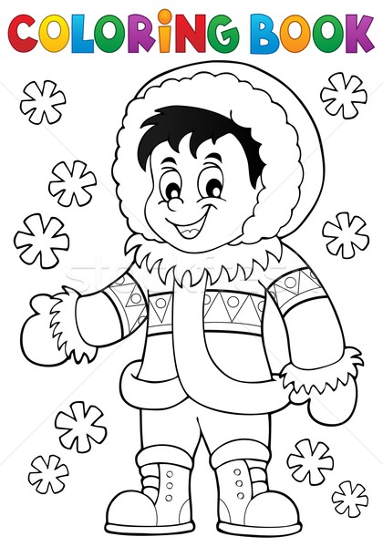 Coloring book Inuit thematics 1 Stock photo © clairev