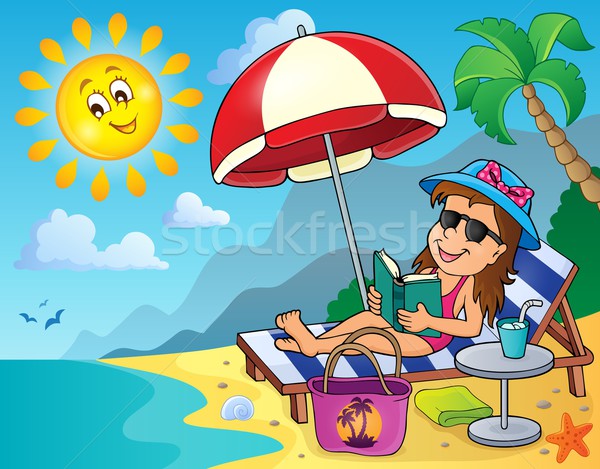 Girl on sunlounger image 2 Stock photo © clairev