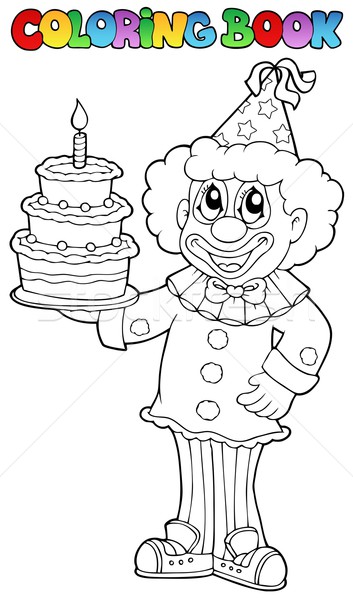 Stock photo: Coloring book with happy clown 3