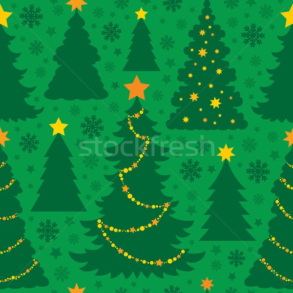 [[stock_photo]]: Noël · arbre · arbres · étoiles · silhouette