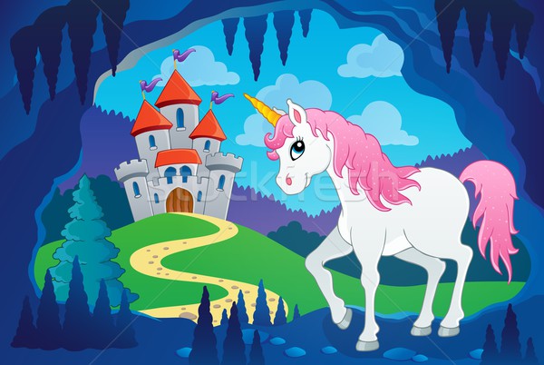 Cute unicorn in fairy tale cave Stock photo © clairev