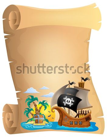 Stock photo: Parchment with pirate octopus