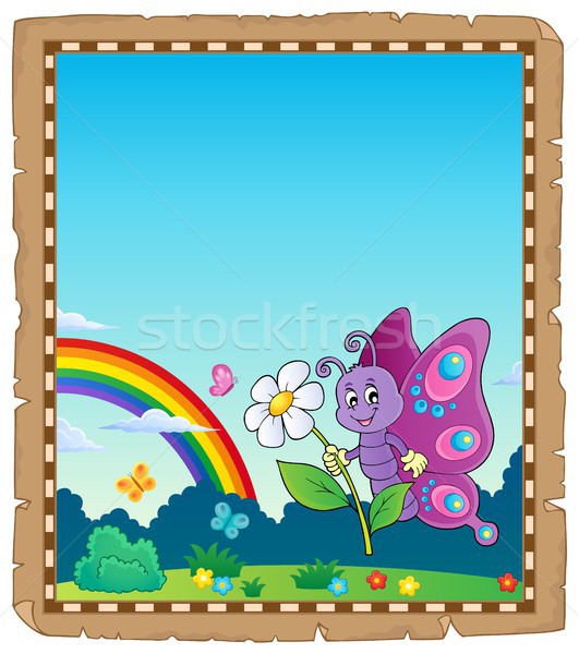 Pergamino feliz mariposa papel arte verano Foto stock © clairev