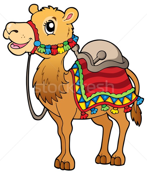 Cartoon camel with saddlery Stock photo © clairev