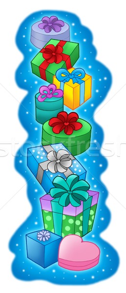 Christmas geschenken Blauw kleur illustratie Stockfoto © clairev