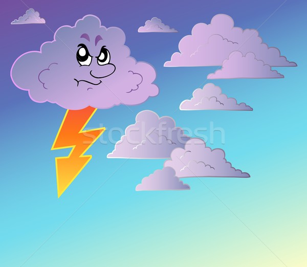 Foto stock: Tempestuoso · cielo · Cartoon · nubes · dibujo · peligro