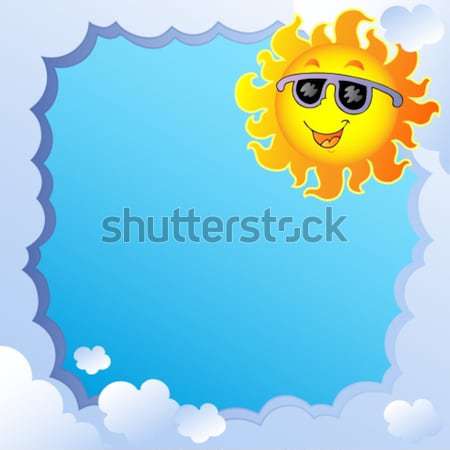 Stock photo: Frame with winter Sun