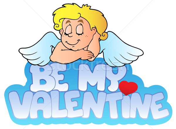 Be my Valentine sign with Cupid Stock photo © clairev