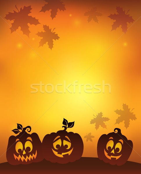Pumpkin silhouettes theme image 7 Stock photo © clairev