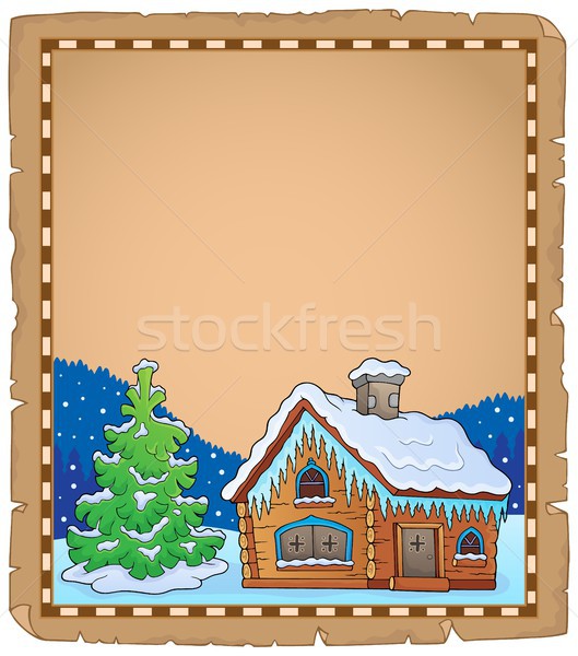 Invierno casa pergamino papel casa árbol Foto stock © clairev
