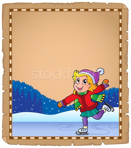 пергаменте девушки катание льда улыбка спорт Сток-фото © clairev