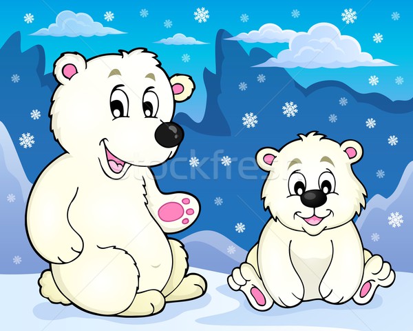 Polarny niedźwiedzie obraz sztuki zwierząt wygląd Zdjęcia stock © clairev