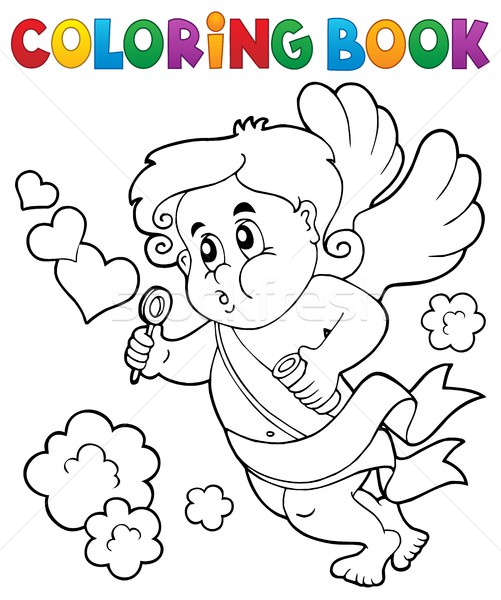 Coloring book with Cupid 8 Stock photo © clairev