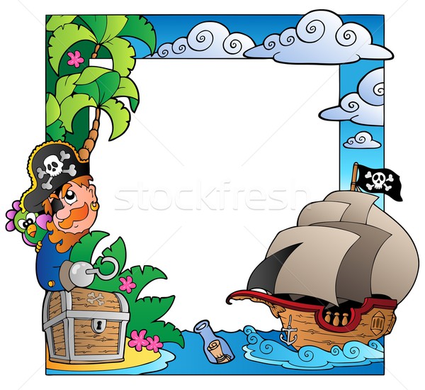 Frame with sea and pirate theme 2 Stock photo © clairev