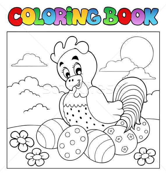 Stock photo: Coloring book with Easter theme 4