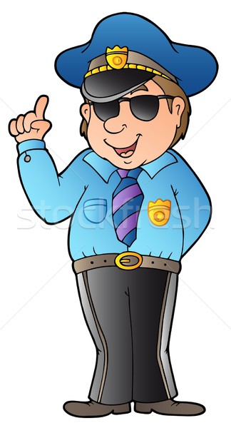 Cartoon politieagent hand glimlach ontwerp kunst Stockfoto © clairev