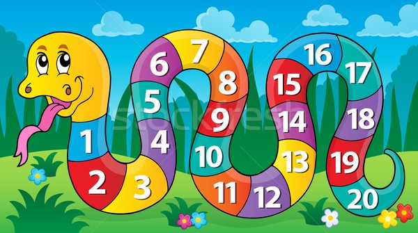 Yılan sayılar görüntü mutlu renkler çizim Stok fotoğraf © clairev