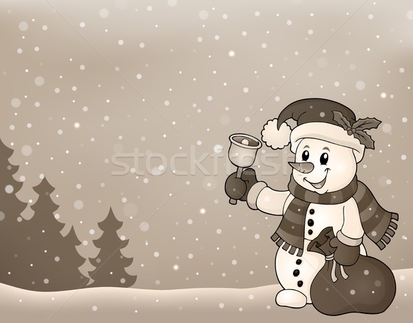 Stylized image with Christmas snowman Stock photo © clairev