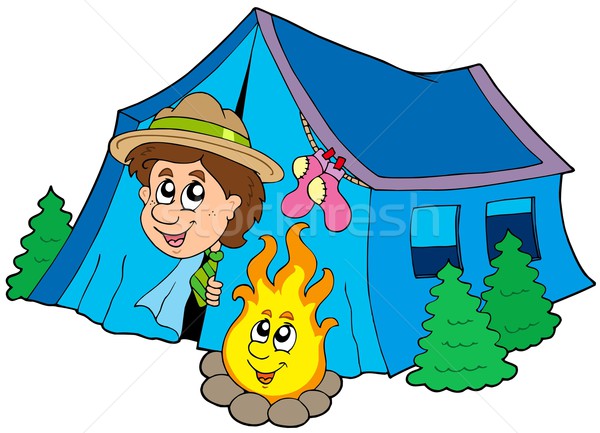 éclaireur camping tente sourire enfants nature [[stock_photo]] © clairev