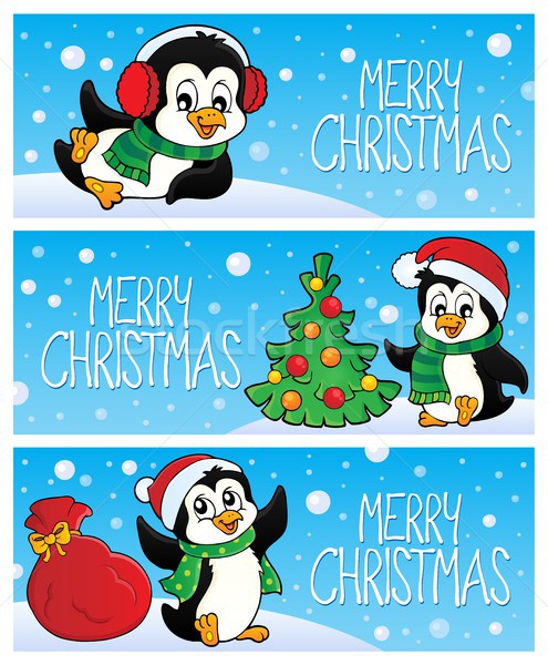 Merry Christmas topic banners 4 Stock photo © clairev