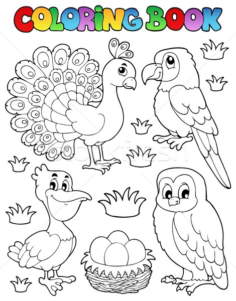 Stock photo: Coloring book bird image 4