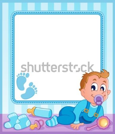 Stockfoto: Baby · frame · glimlach · kinderen · kunst · jonge