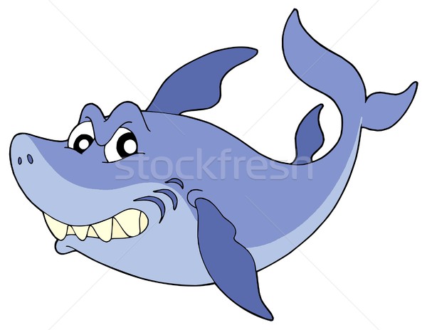 Cute smiling shark vector illustration Stock photo © clairev