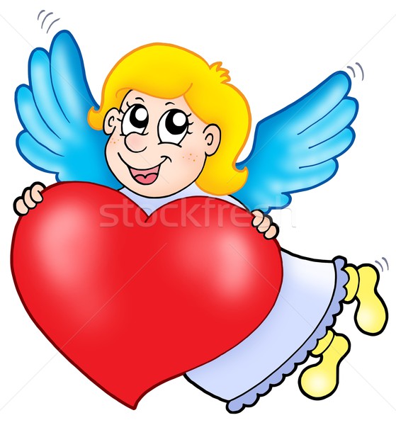 Smiling cupid with heart Stock photo © clairev