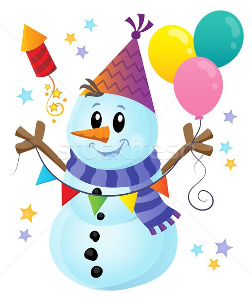 Party snowman theme image 1 Stock photo © clairev