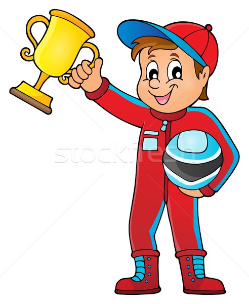 Car racer holding trophy theme image 1 Stock photo © clairev