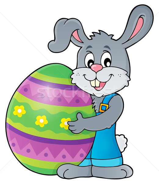 Bunny holding big Easter egg theme 1 Stock photo © clairev