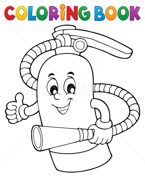 Coloring book fire extinguisher topic 1 Stock photo © clairev