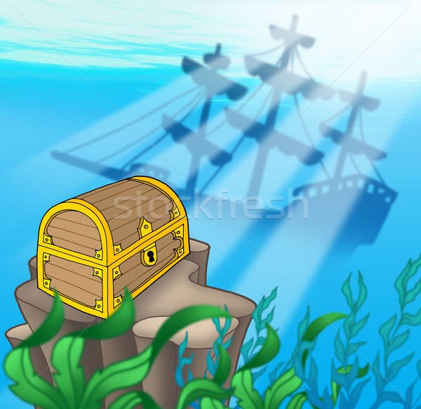 Wrak kolor ilustracja wody morza Zdjęcia stock © clairev