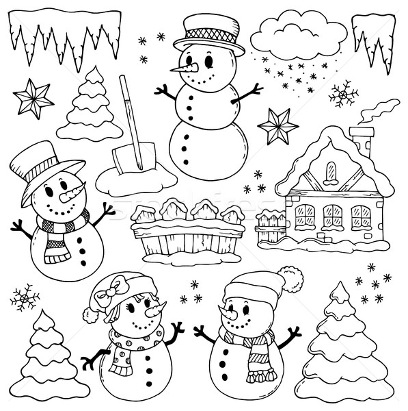 Winter theme drawings 2 Stock photo © clairev