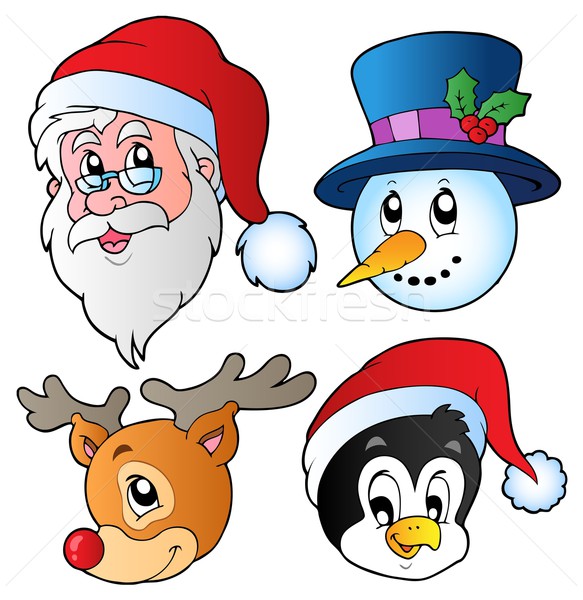 Stock photo: Christmas faces collection 3