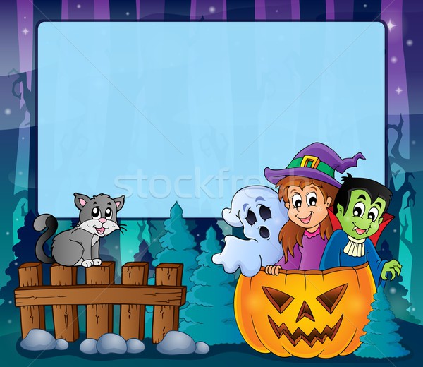 Mysterious forest Halloween frame 5 Stock photo © clairev