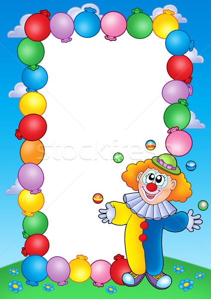 Party invitation frame with clown 4 Stock photo © clairev