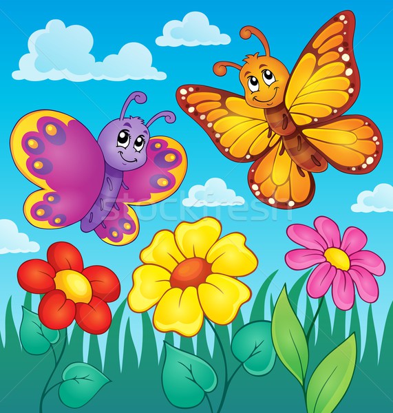 商业照片: 快乐 · 蝴蝶 · 图像 · 花卉 · 春天 · 微笑