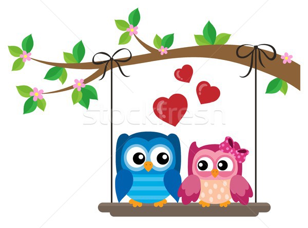 Valentine owls theme image 6 Stock photo © clairev