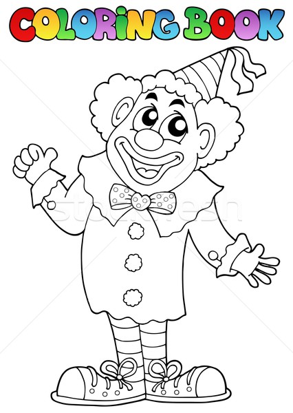 Coloring book with happy clown 7 Stock photo © clairev