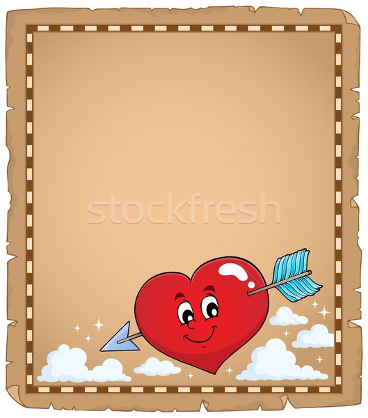 Valentine kalp konu parşömen kâğıt sevmek Stok fotoğraf © clairev
