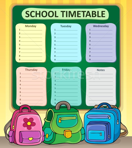 Stock photo: Weekly school timetable composition 7