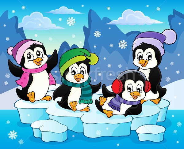 Happy winter penguins topic image 2 Stock photo © clairev