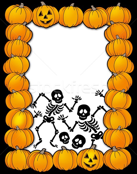 Halloween frame with skeletons Stock photo © clairev