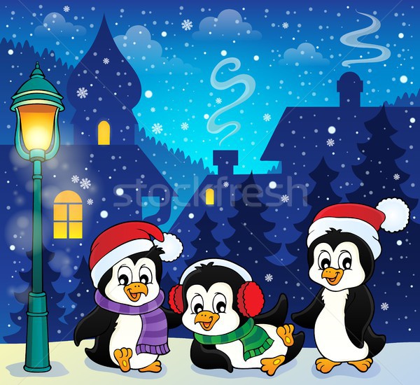 Christmas penguins thematic image 1 Stock photo © clairev
