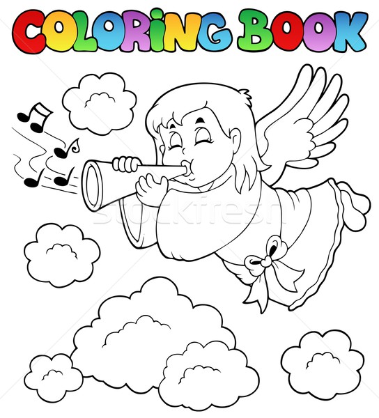 Stock photo: Coloring book angel theme image 3