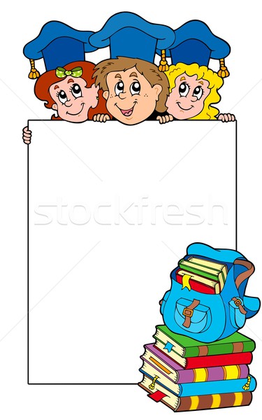 Blank frame with graduating kids Stock photo © clairev